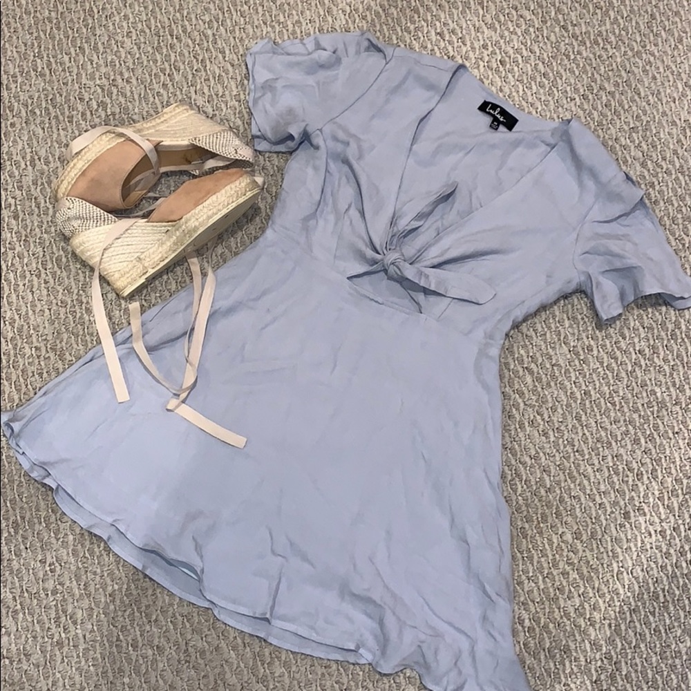 NWT Lulus Sea Day Light Blue Skater Dress